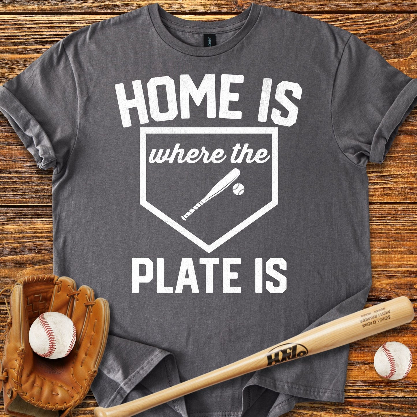 Home Is Where The Plate Is T-Shirt - HomeRun PrintsT-Shirt