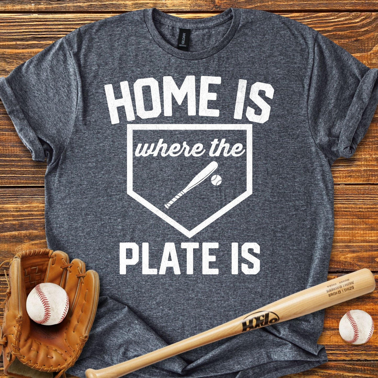 Home Is Where The Plate Is T-Shirt - HomeRun PrintsT-Shirt