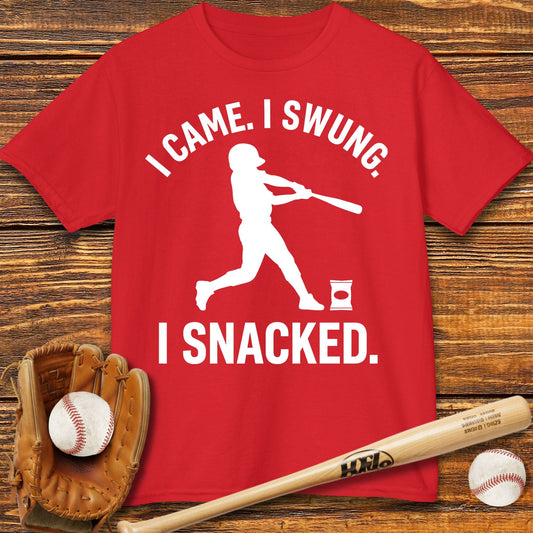 I Came I Swung I Snacked Kids T-shirt - HomeRun PrintsKids clothes