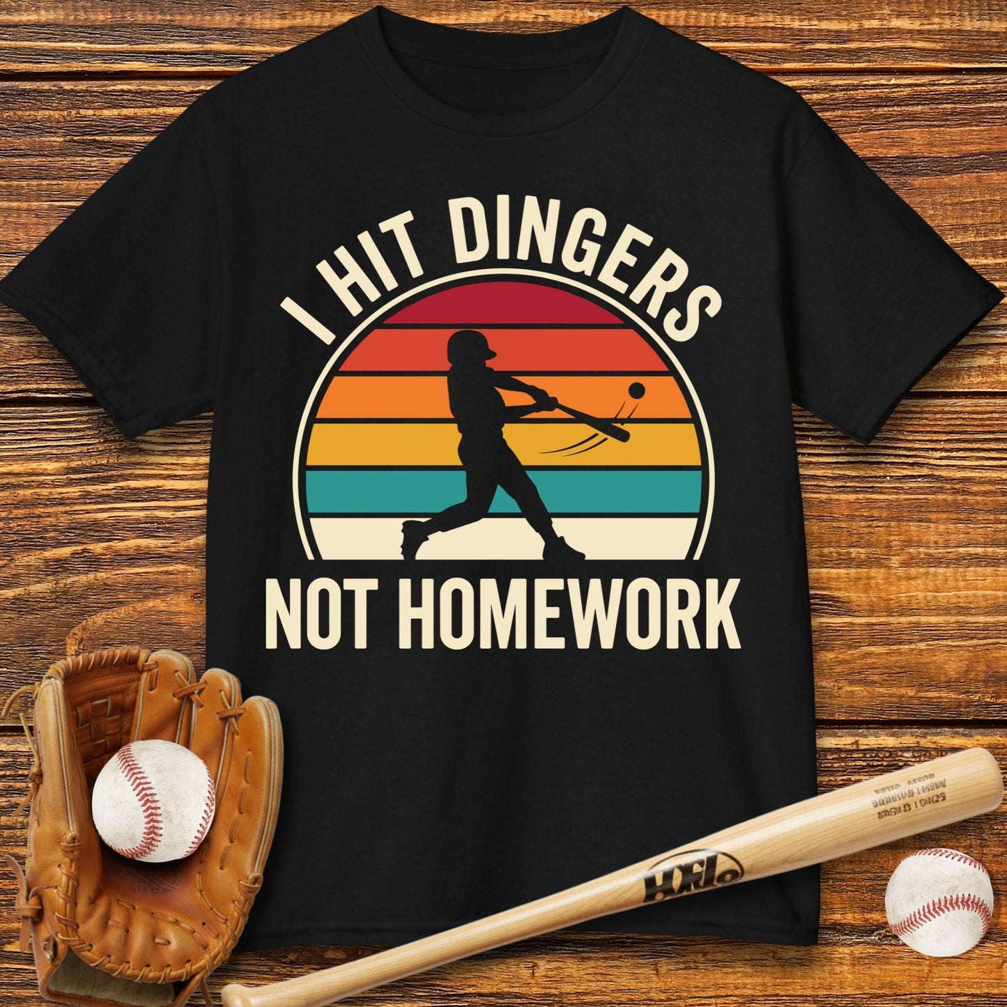 I Hit Dingers Not Homework Kids T-shirt - HomeRun PrintsKids clothes