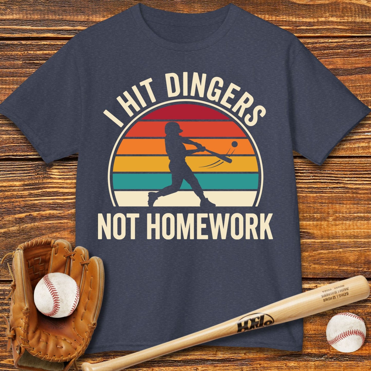 I Hit Dingers Not Homework Kids T-shirt - HomeRun PrintsKids clothes