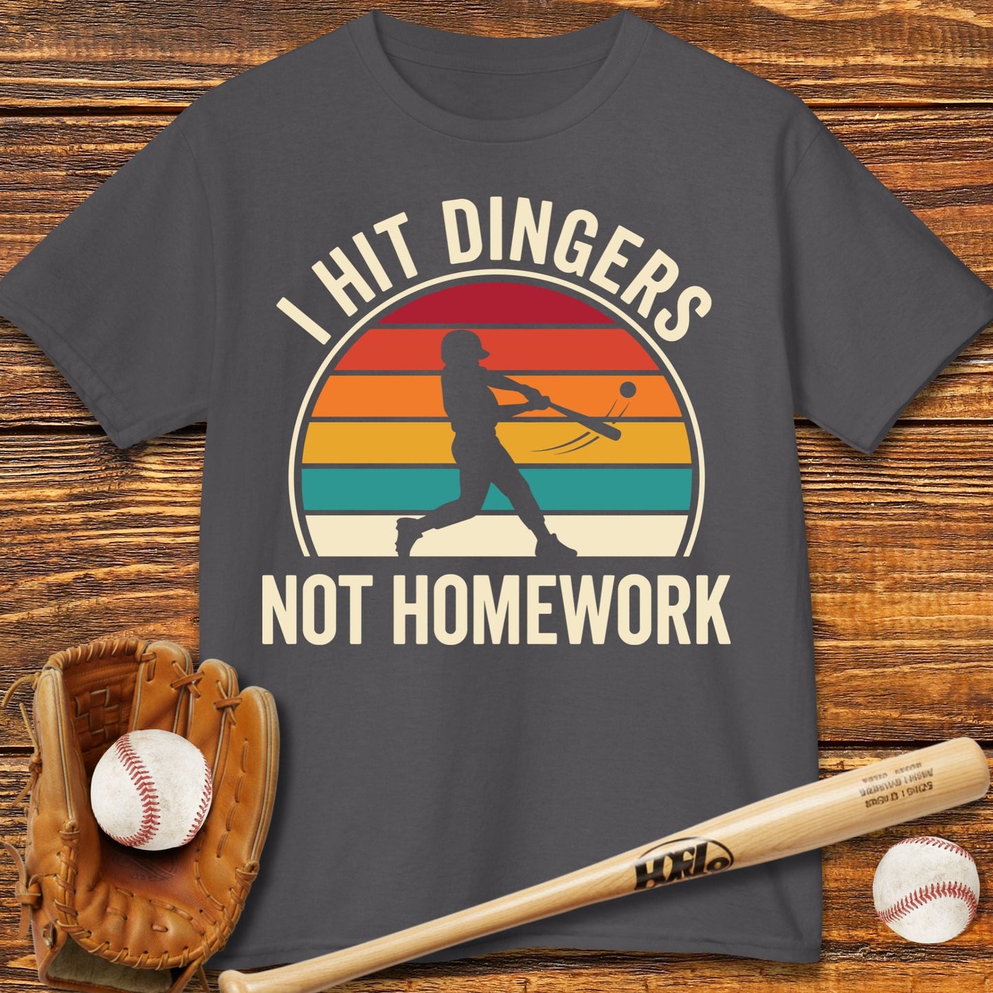 I Hit Dingers Not Homework Kids T-shirt - HomeRun PrintsKids clothes