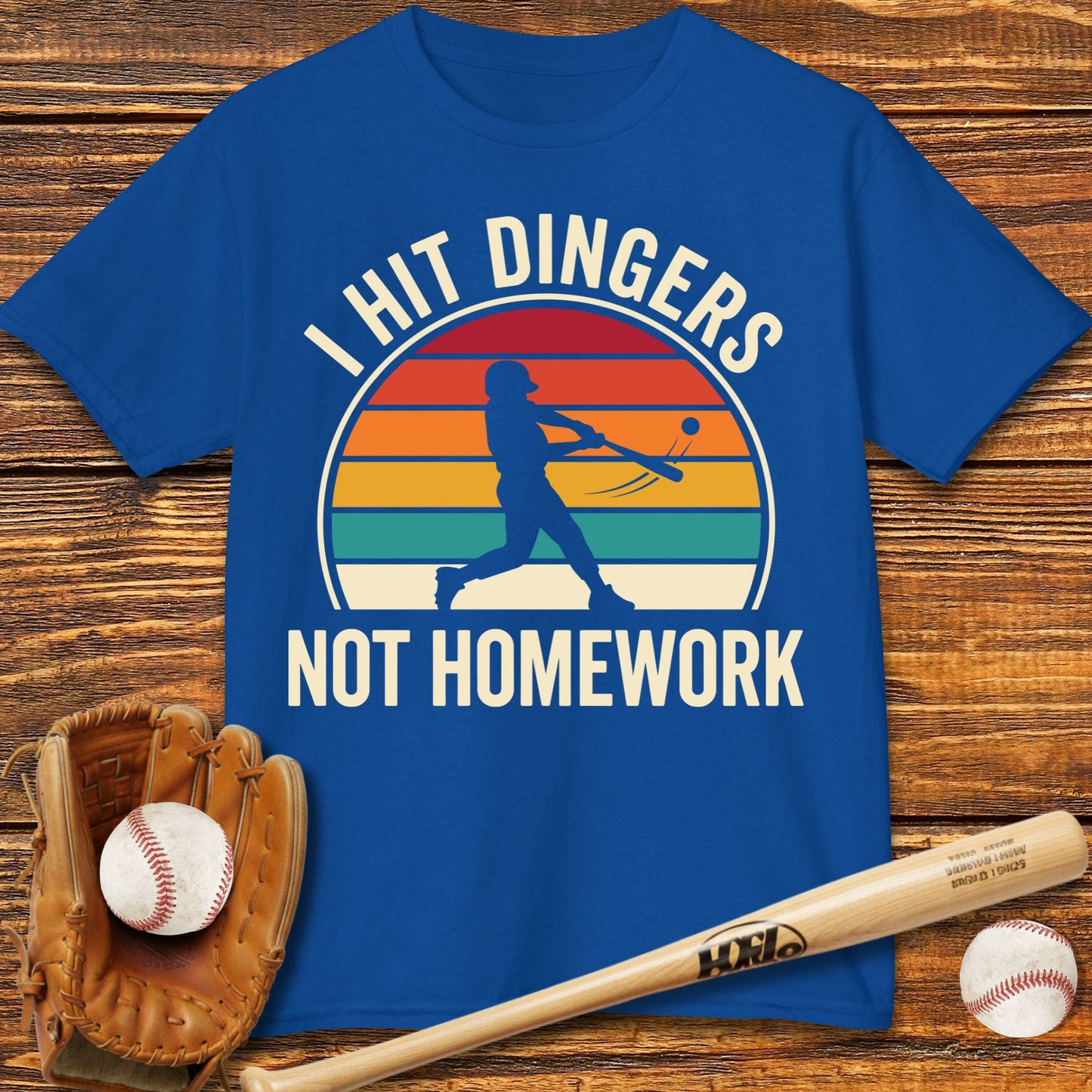 I Hit Dingers Not Homework Kids T-shirt - HomeRun PrintsKids clothes