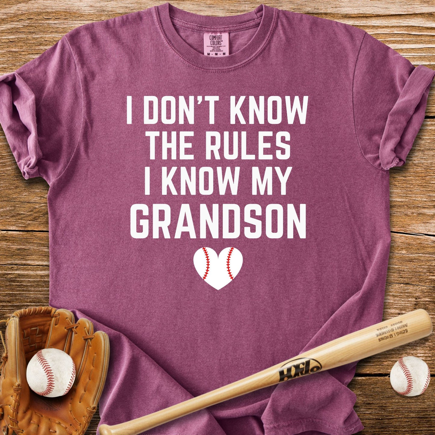 I Know My Grandson T-Shirt - HomeRun PrintsComfort Colors