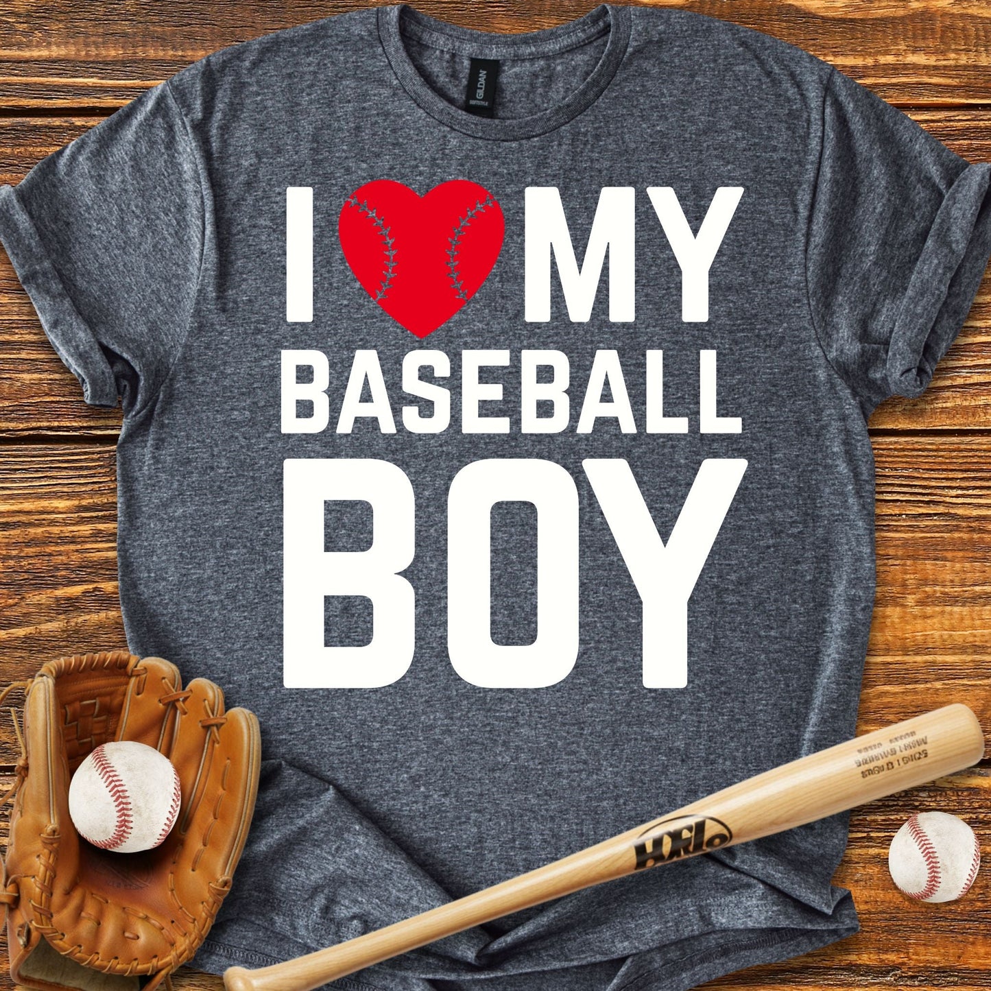 I Love My Baseball Boy T-shirt - HomeRun PrintsT-Shirt