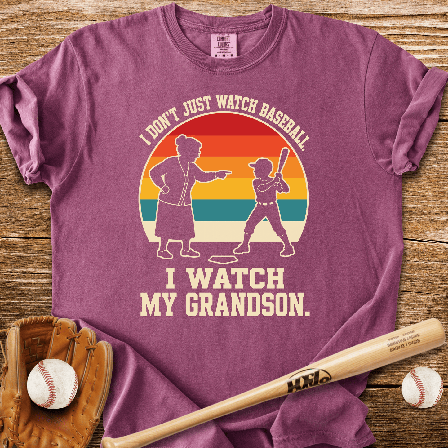 I Watch My Grandson T-Shirt - HomeRun PrintsComfort Colors