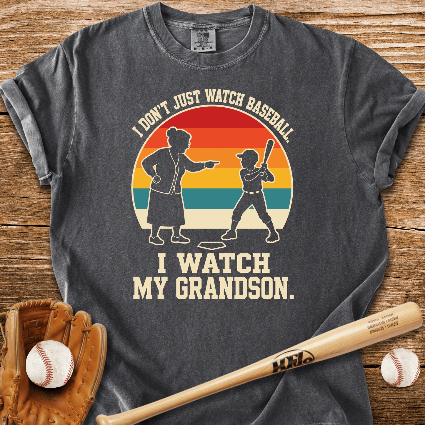 I Watch My Grandson T-Shirt - HomeRun PrintsComfort Colors
