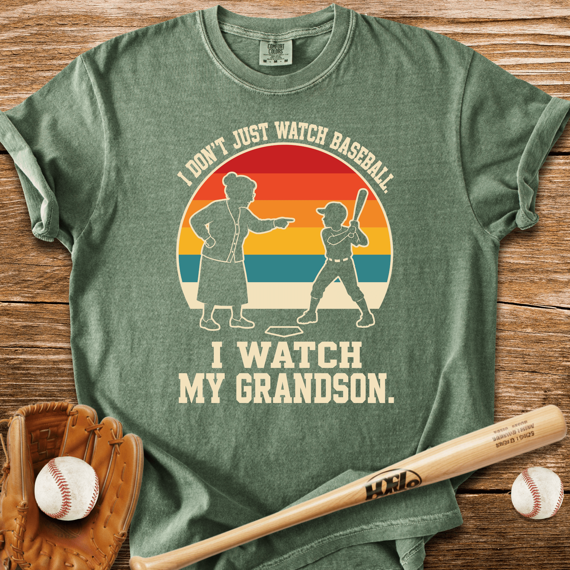 I Watch My Grandson T-Shirt - HomeRun PrintsComfort Colors