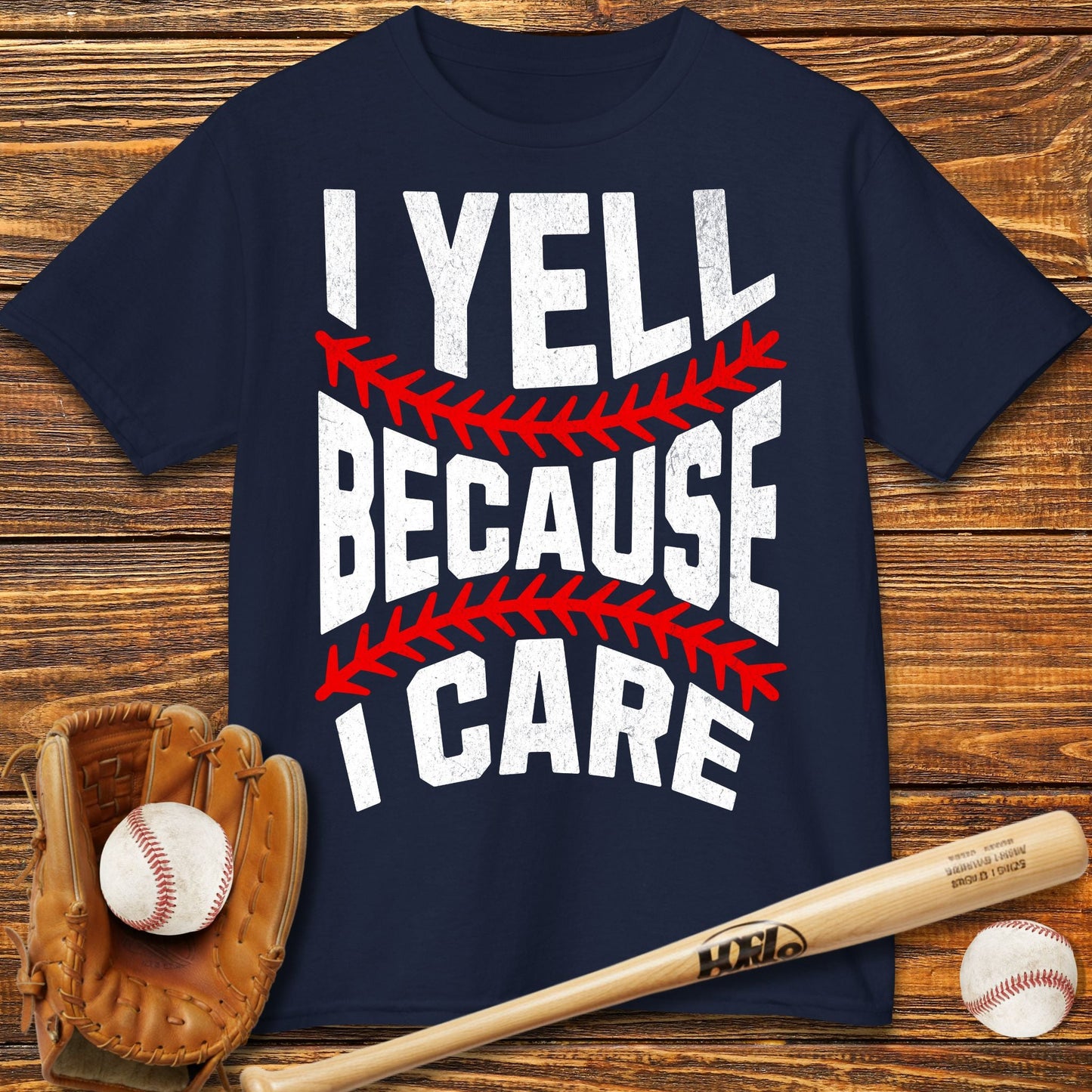 I Yell Because I Care Kids T-Shirt - HomeRun PrintsKids clothes