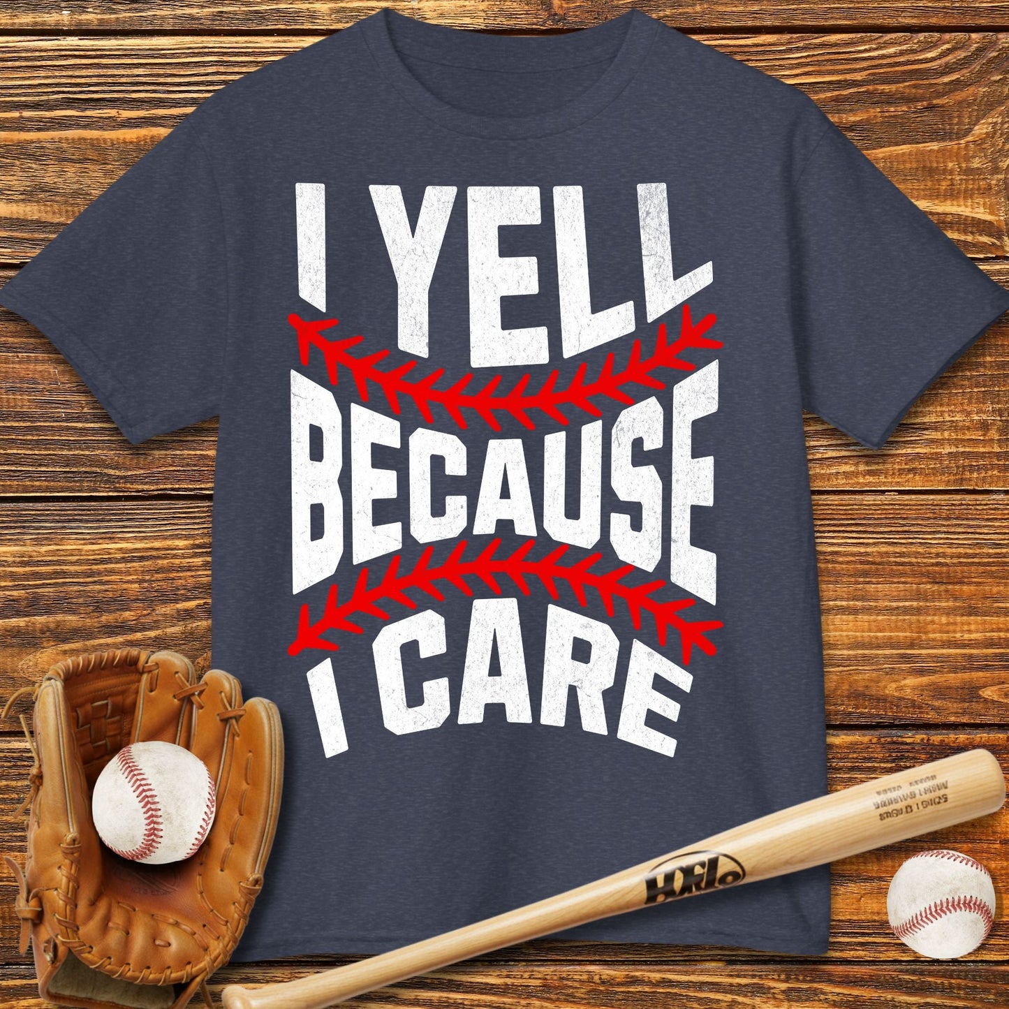 I Yell Because I Care Kids T-Shirt - HomeRun PrintsKids clothes