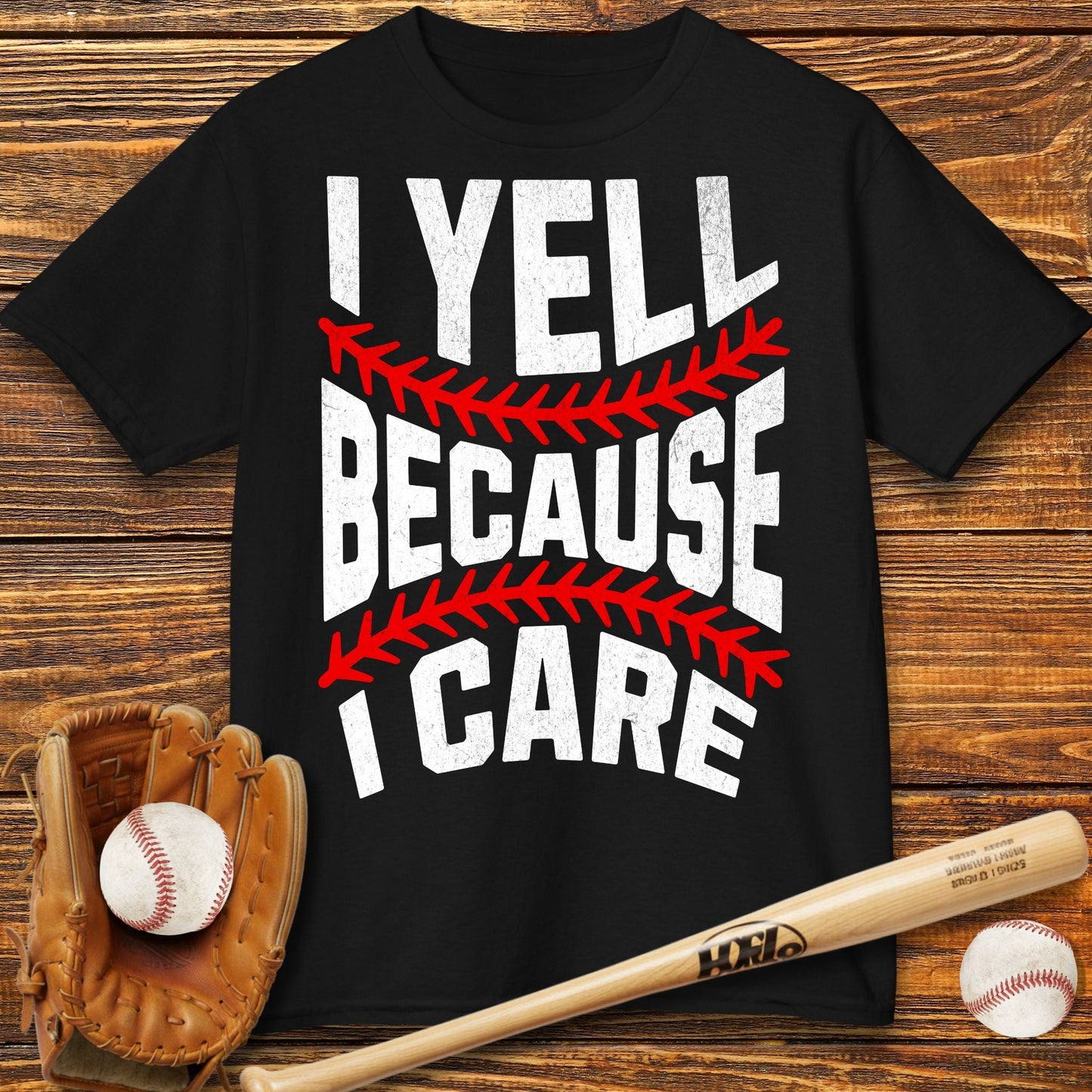 I Yell Because I Care Kids T-Shirt - HomeRun PrintsKids clothes