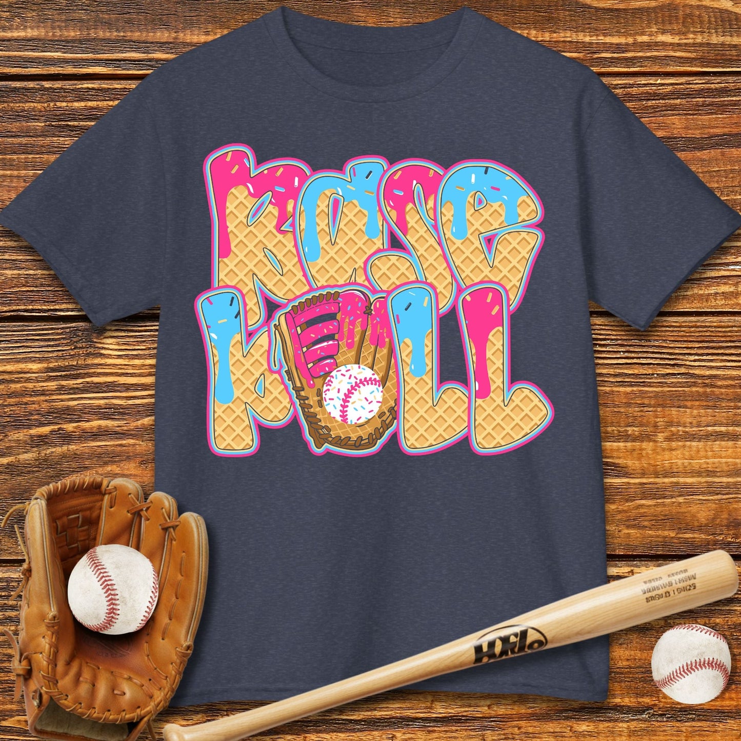 Ice Cream Drip Baseball Kids T-shirt - HomeRun PrintsKids clothes
