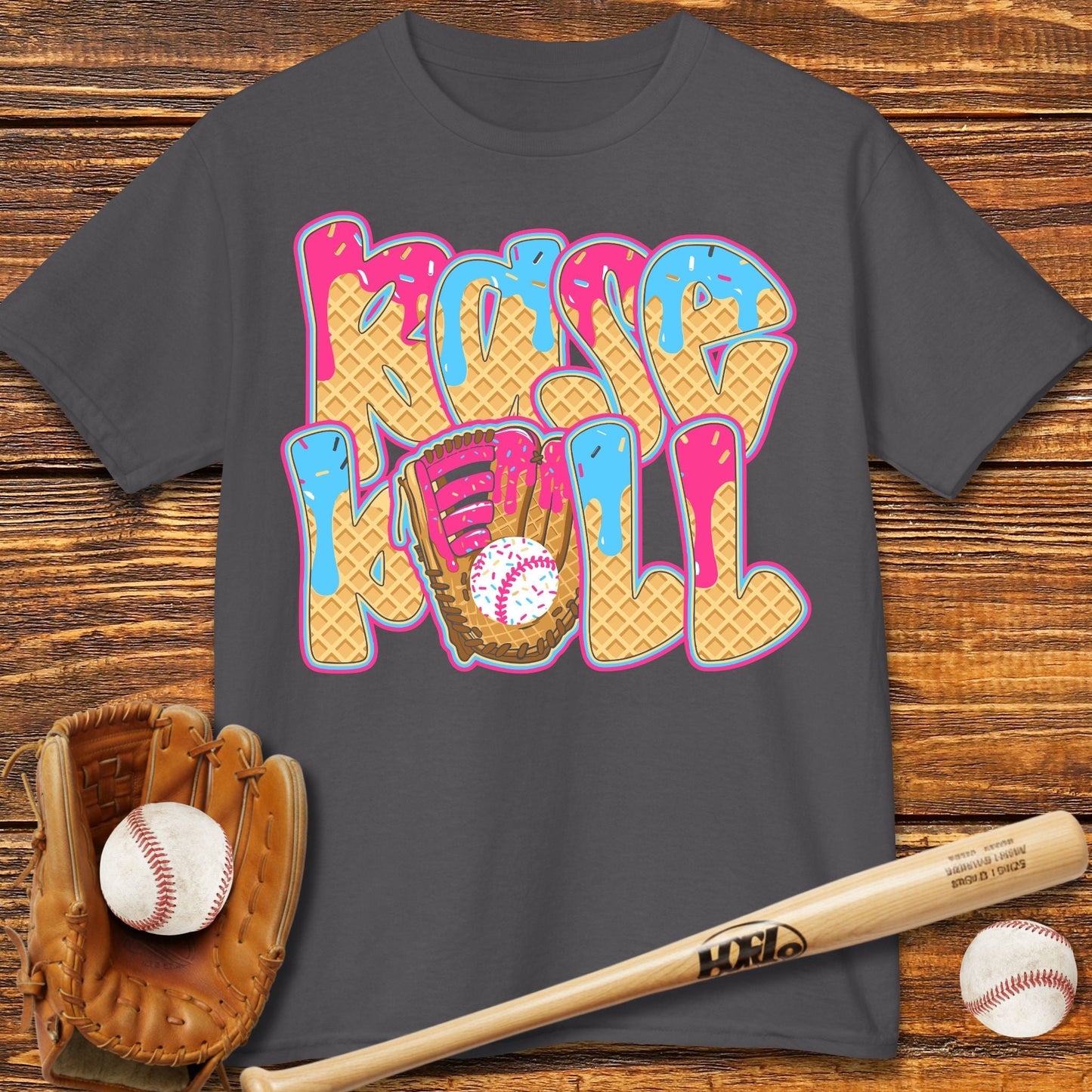 Ice Cream Drip Baseball Kids T-shirt - HomeRun PrintsKids clothes