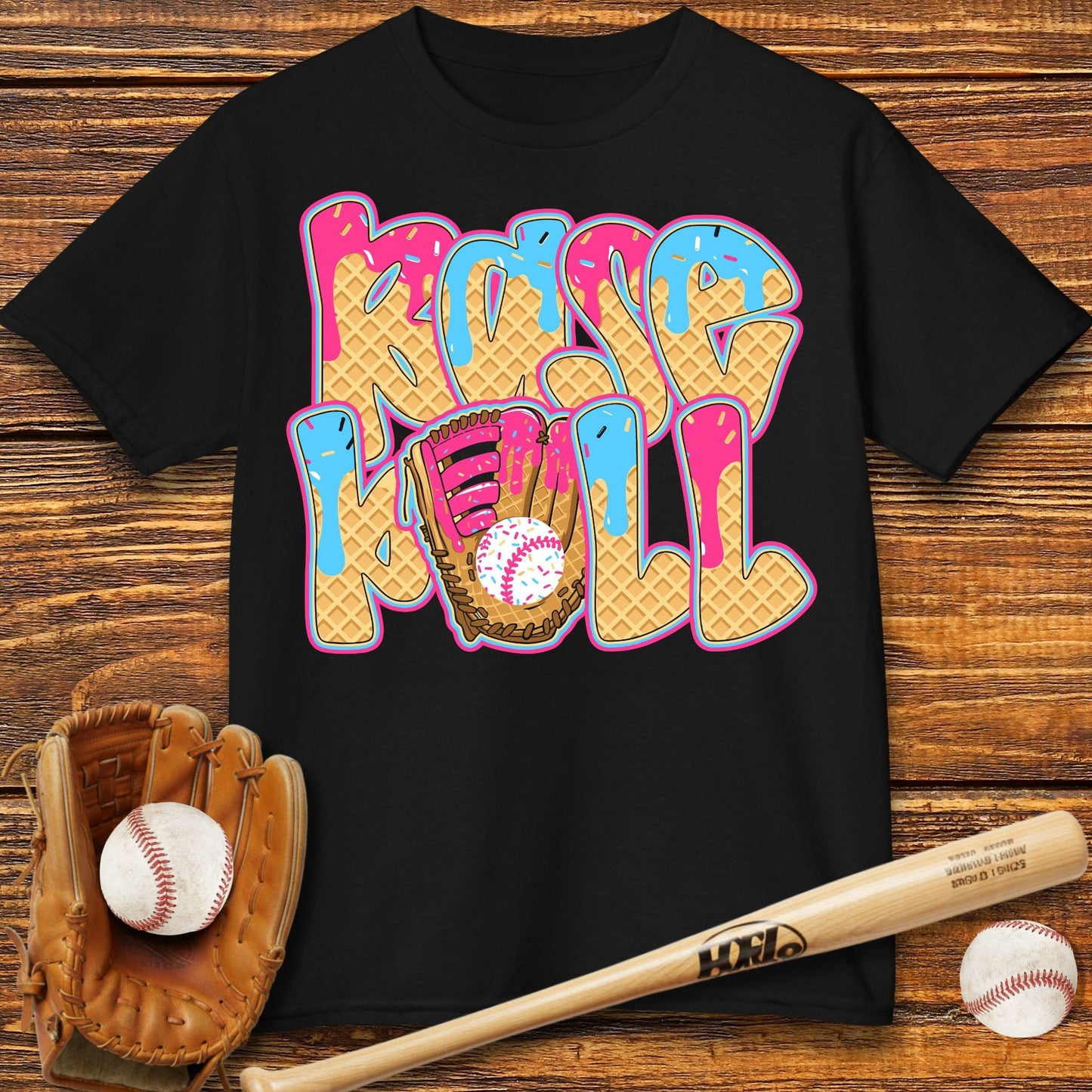 Ice Cream Drip Baseball Kids T-shirt - HomeRun PrintsKids clothes