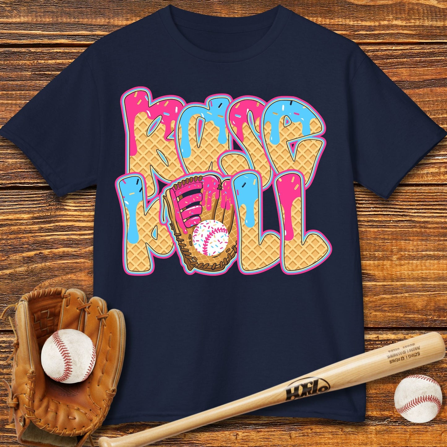 Ice Cream Drip Baseball Kids T-shirt - HomeRun PrintsKids clothes