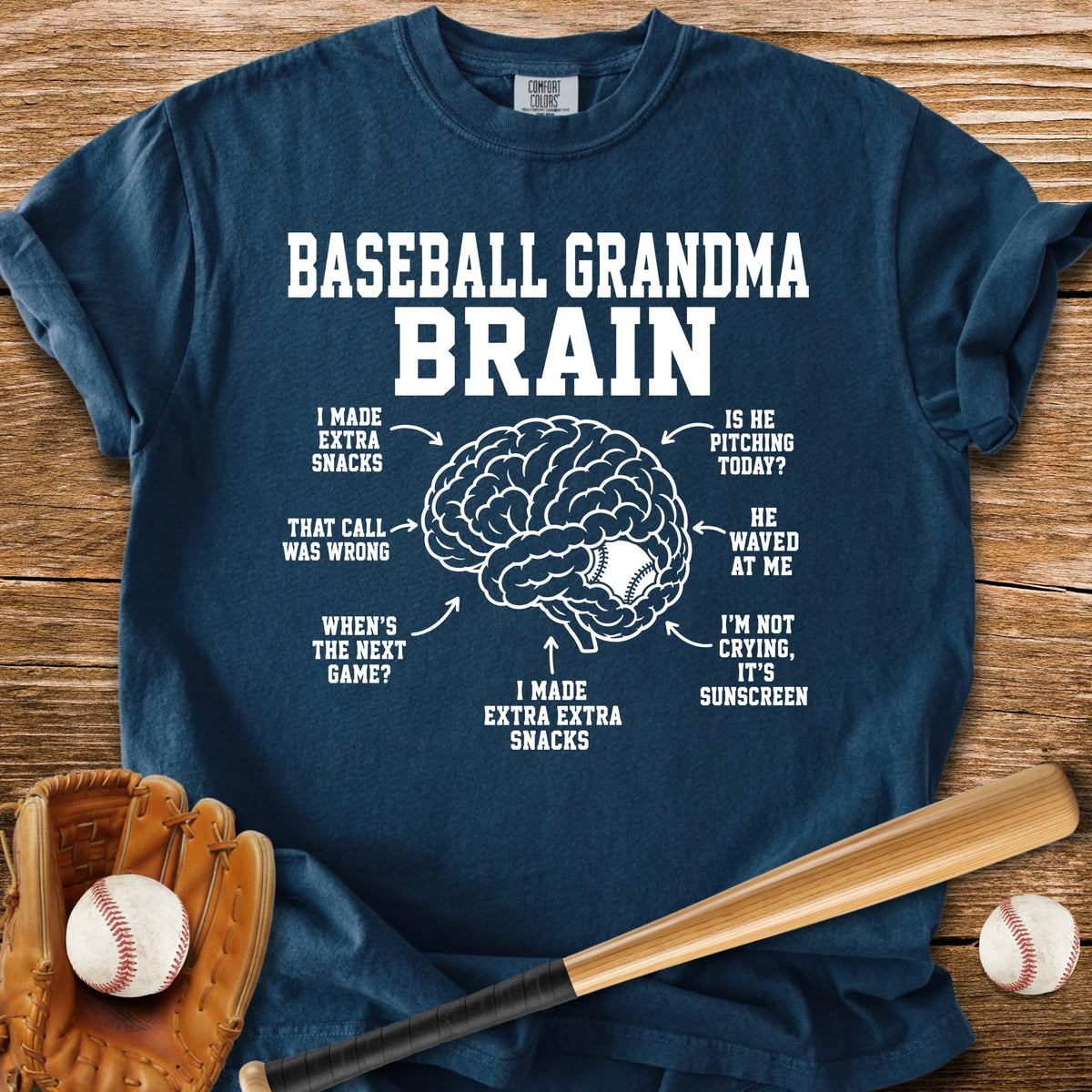 Inside Baseball Grandma's Brain - HomeRun PrintsComfort Colors