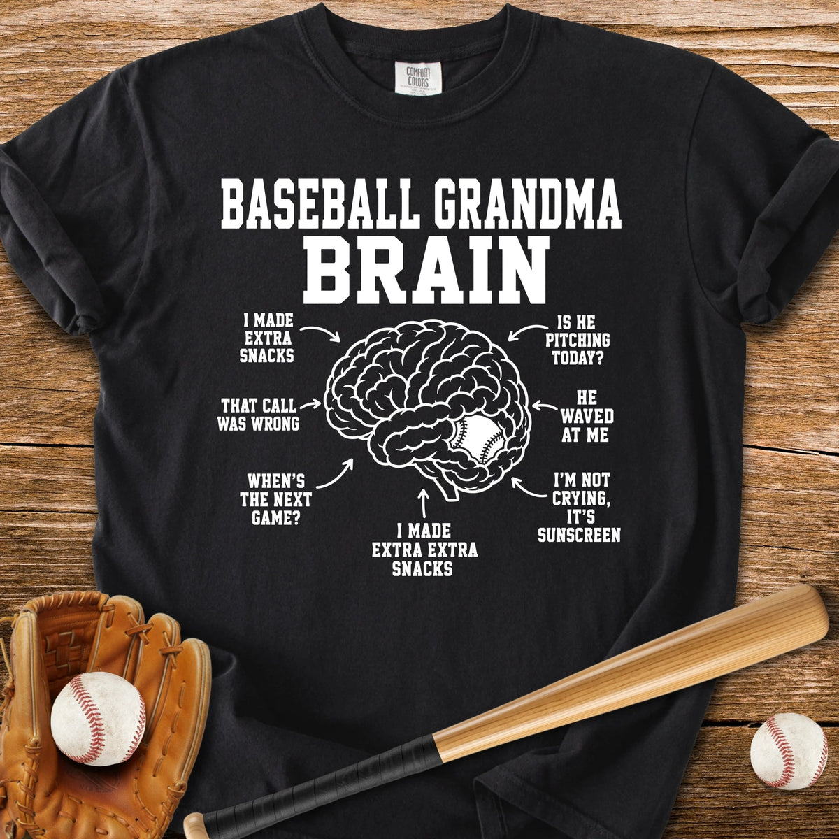 Inside Baseball Grandma's Brain - HomeRun PrintsComfort Colors