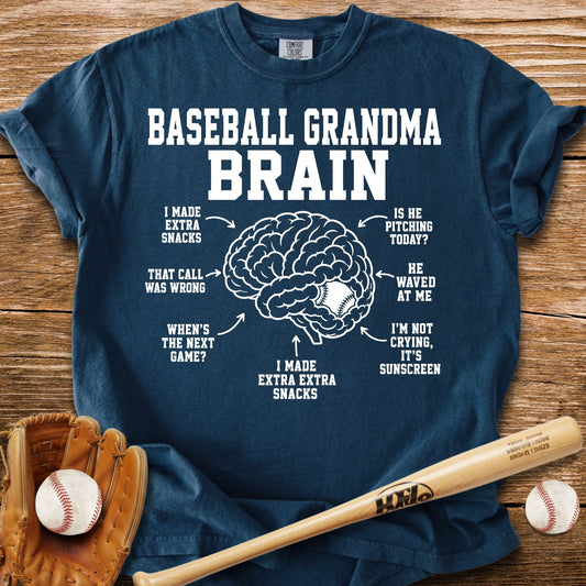 Inside Baseball Grandma's Brain T-Shirt - HomeRun PrintsComfort Colors