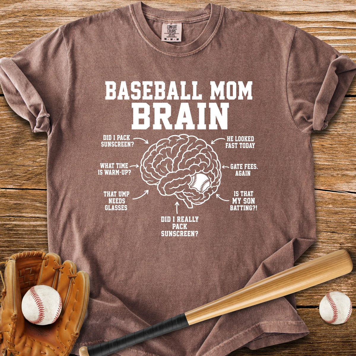 Inside Baseball Mom's Brain - HomeRun PrintsComfort Colors