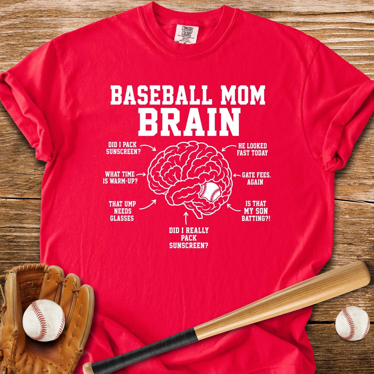 Inside Baseball Mom's Brain - HomeRun PrintsComfort Colors