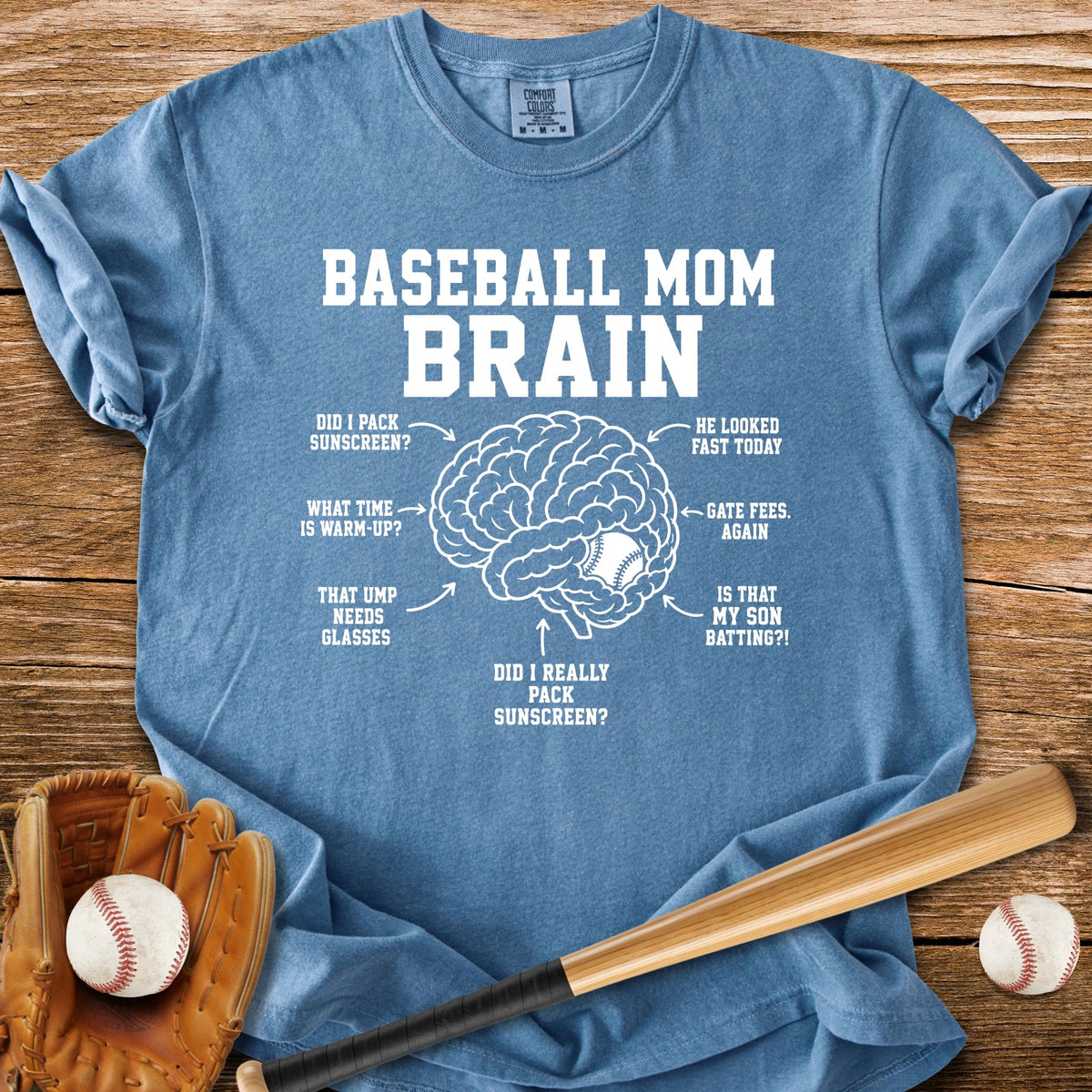 Inside Baseball Mom's Brain - HomeRun PrintsComfort Colors