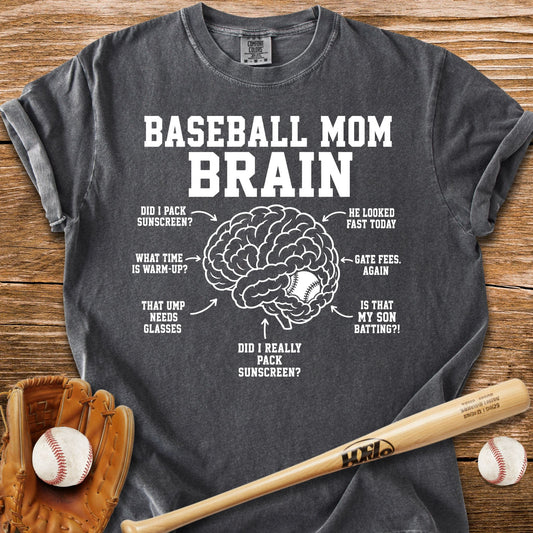 Inside Baseball Mom's Brain T-Shirt - HomeRun PrintsComfort Colors