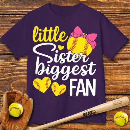 Little Sister Biggest Fan Kids T-shirt - HomeRun PrintsKids clothes