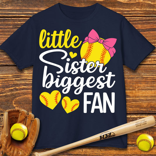 Little Sister Biggest Fan Kids T-shirt - HomeRun PrintsKids clothes