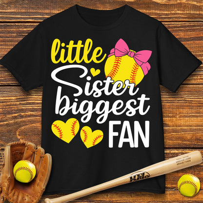 Little Sister Biggest Fan Kids T-shirt - HomeRun PrintsKids clothes