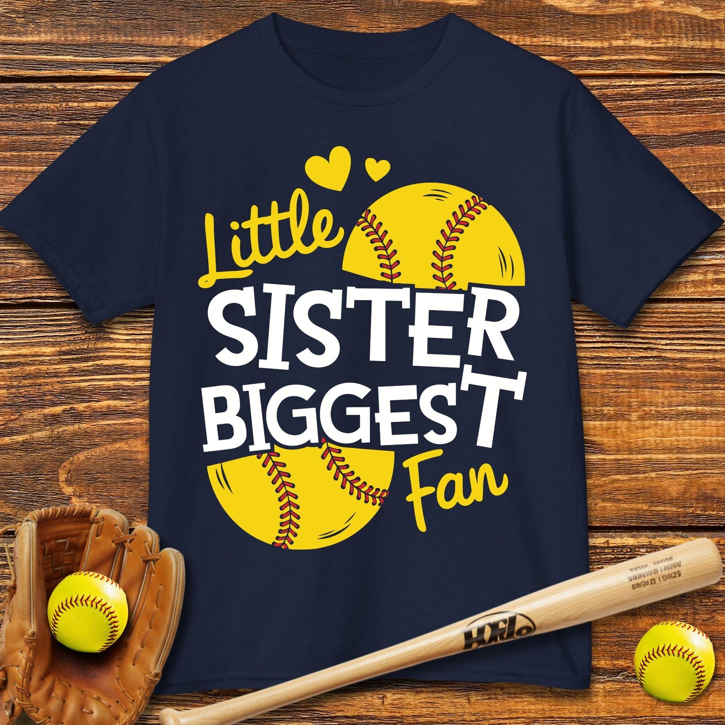 Little Sister Softball Kids T-shirt - HomeRun PrintsKids clothes