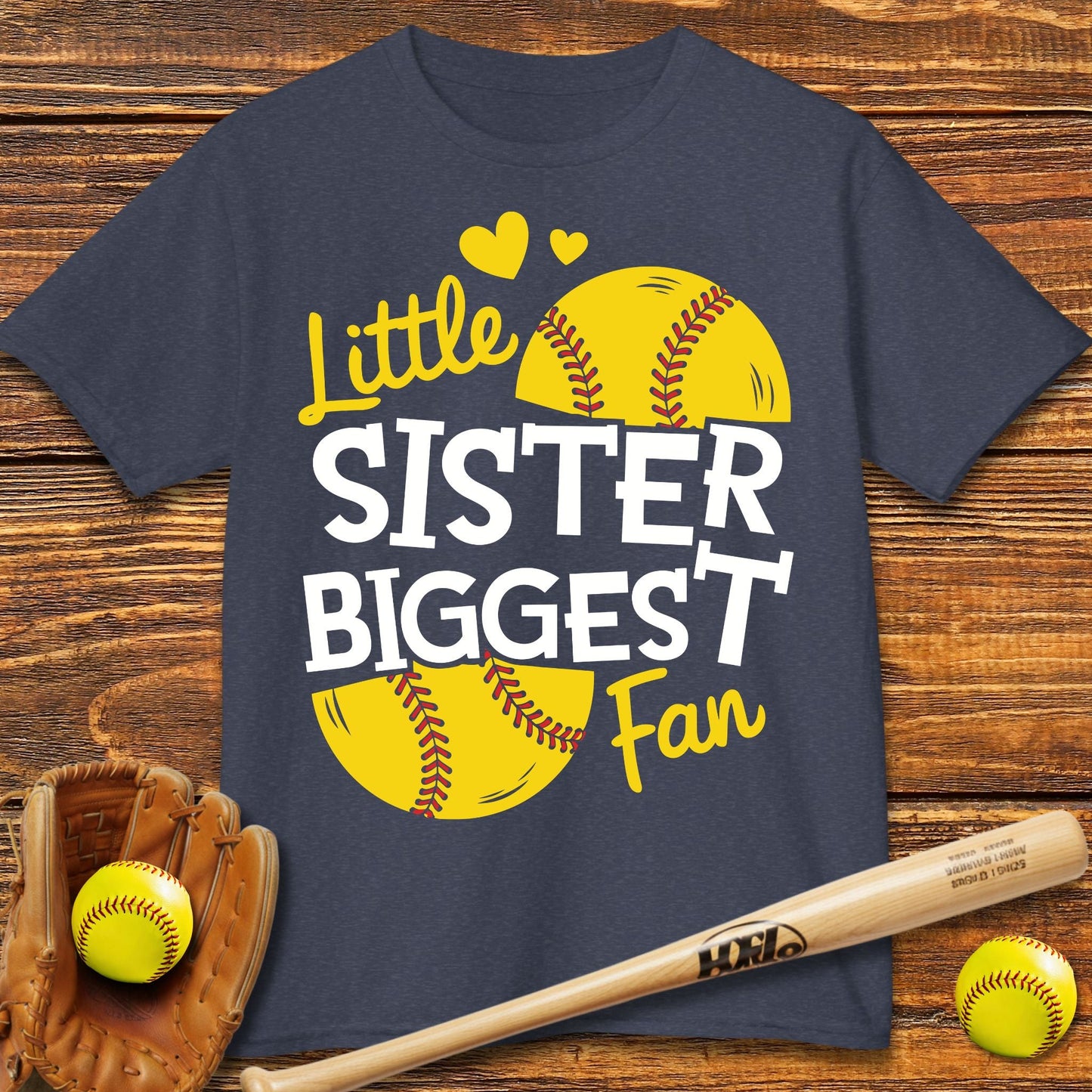 Little Sister Softball Kids T-shirt - HomeRun PrintsKids clothes