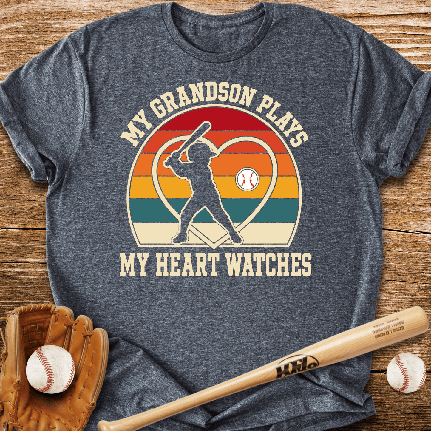 My Grandson Plays Heart Watches T-Shirt - HomeRun PrintsT-Shirt