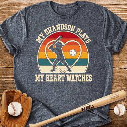 My Grandson Plays Heart Watches T-Shirt - HomeRun PrintsT-Shirt