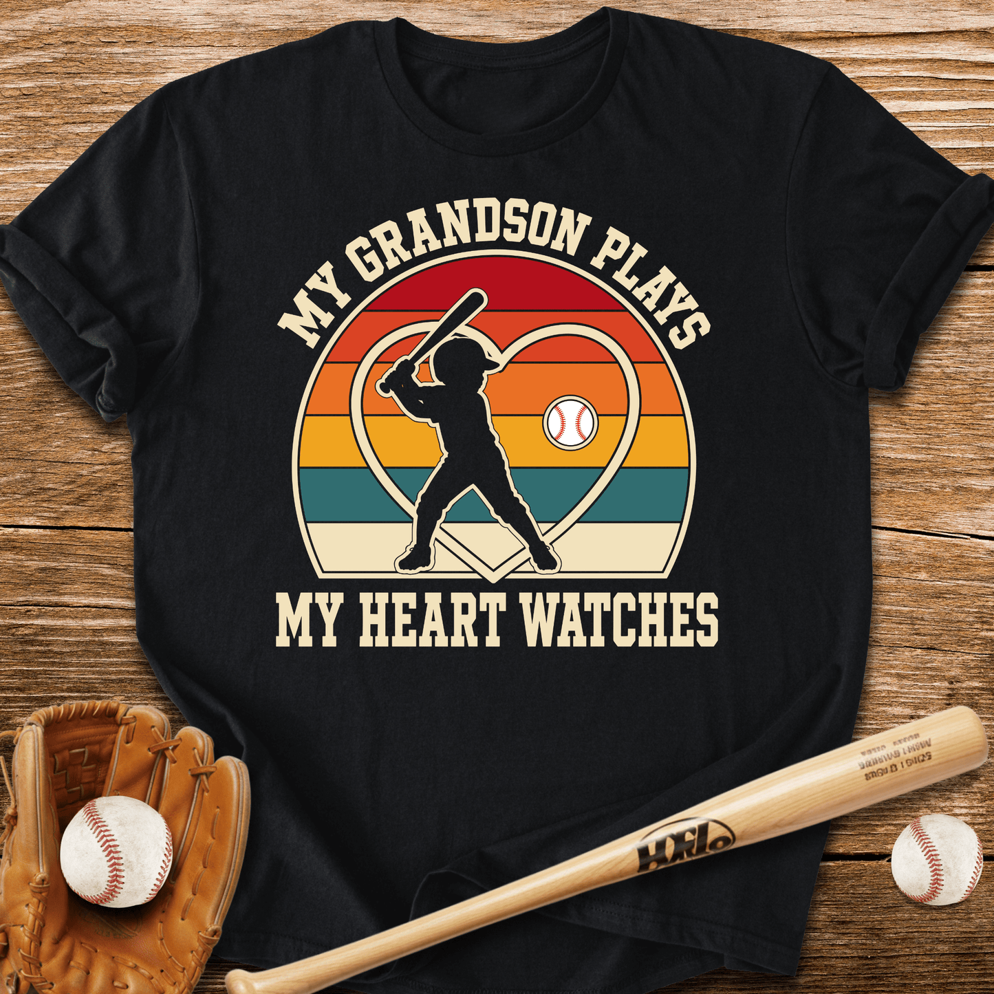 My Grandson Plays Heart Watches T-Shirt - HomeRun PrintsT-Shirt
