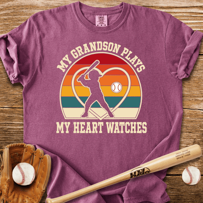 My Grandson Plays Heart Watches T-Shirt - HomeRun PrintsComfort Colors