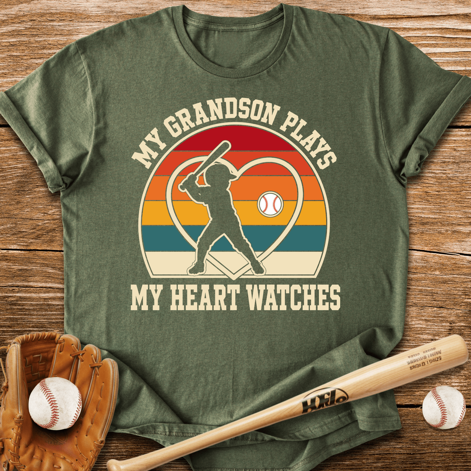 My Grandson Plays Heart Watches T-Shirt - HomeRun PrintsT-Shirt