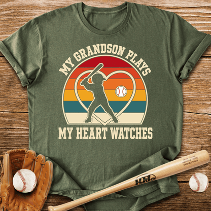 My Grandson Plays Heart Watches T-Shirt - HomeRun PrintsT-Shirt