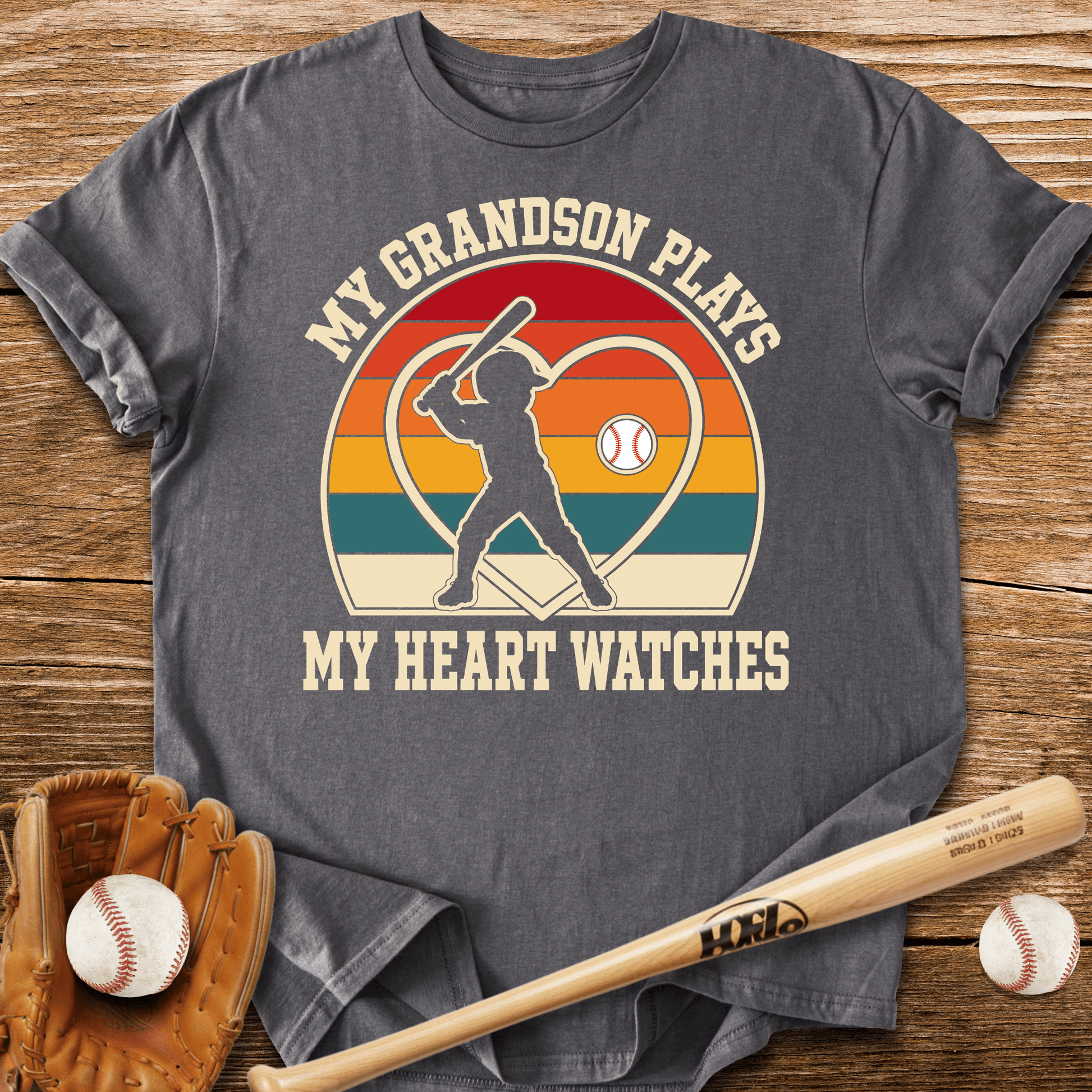 My Grandson Plays Heart Watches T-Shirt - HomeRun PrintsT-Shirt