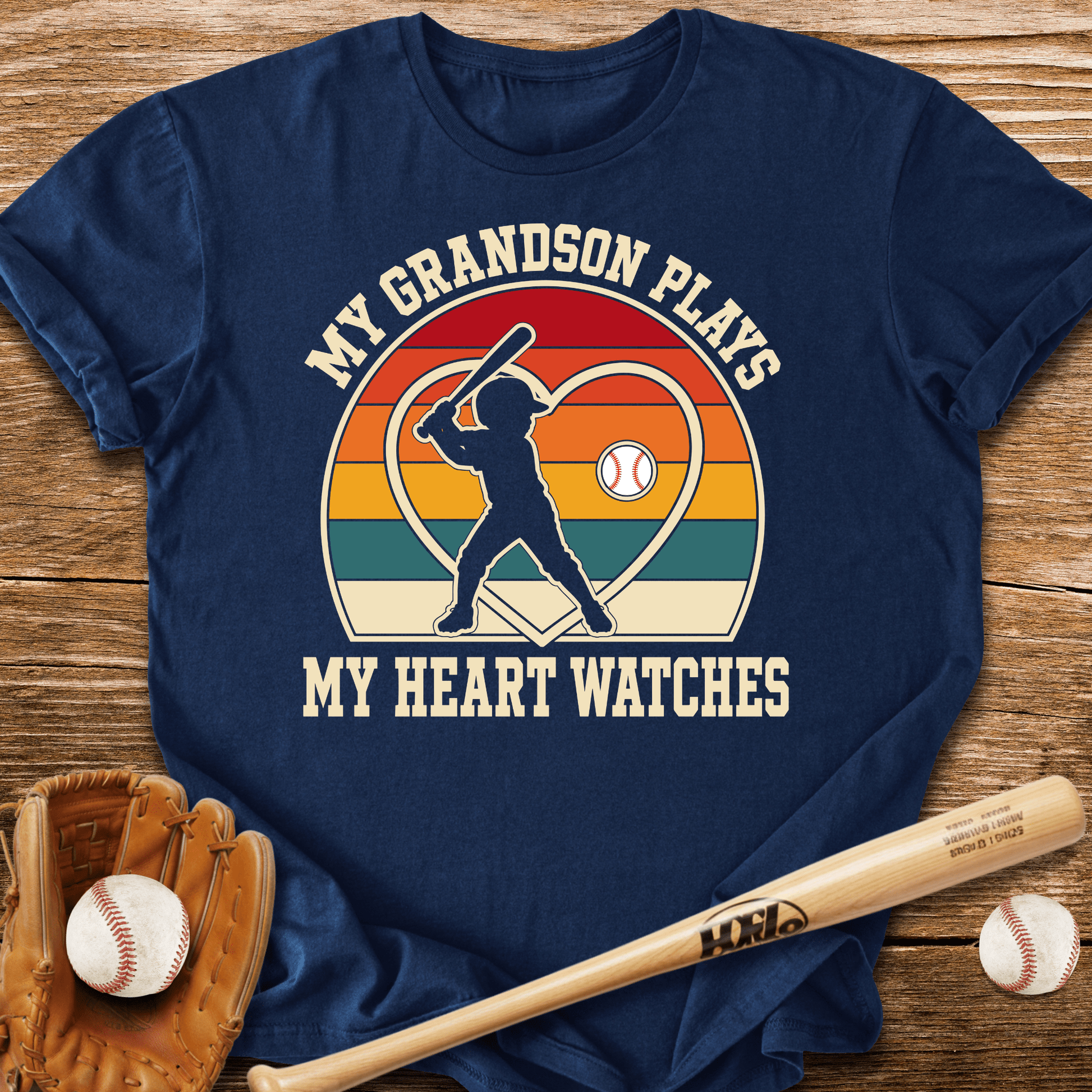 My Grandson Plays Heart Watches T-Shirt - HomeRun PrintsT-Shirt