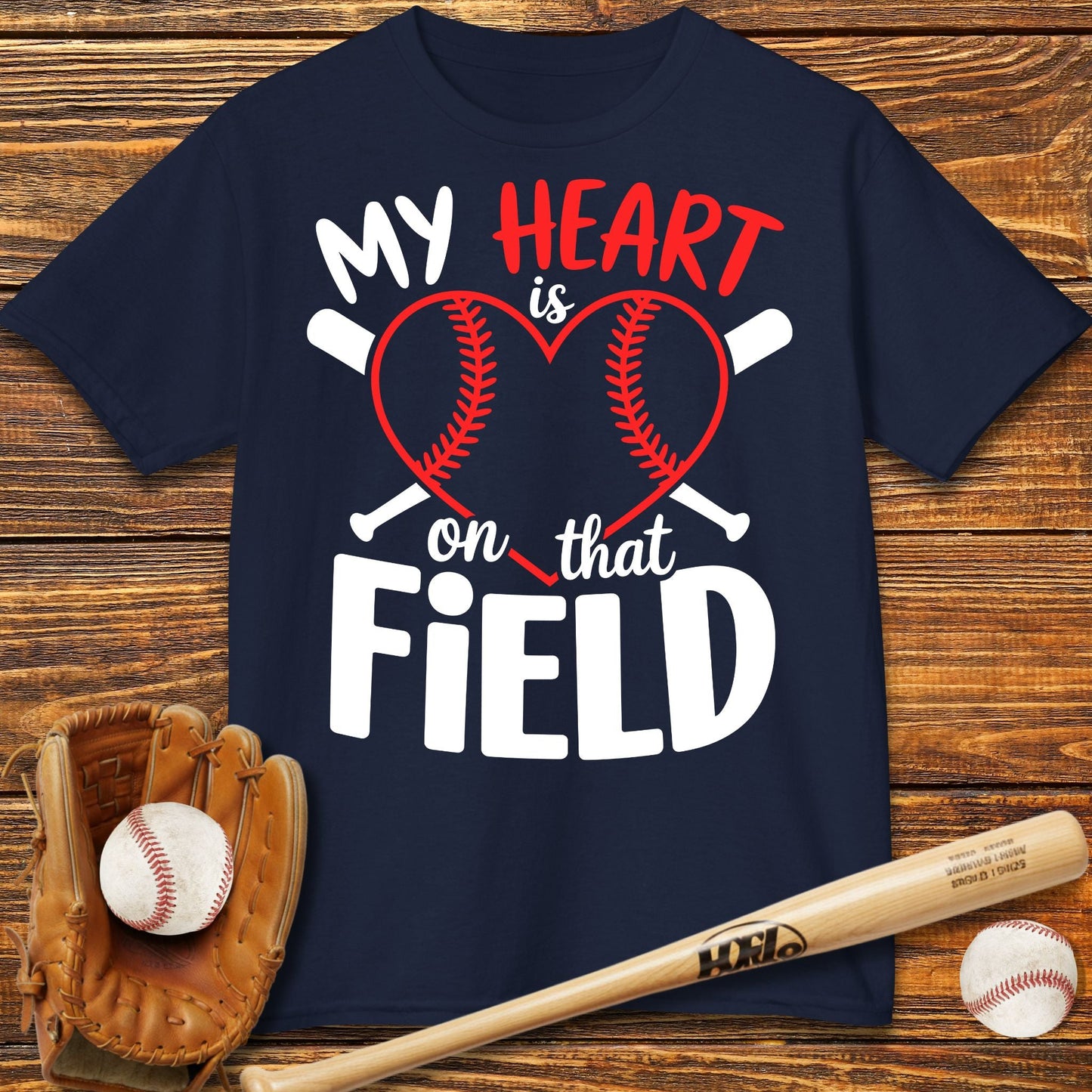 My Heart Is On That Field Kids T-Shirt - HomeRun PrintsKids clothes