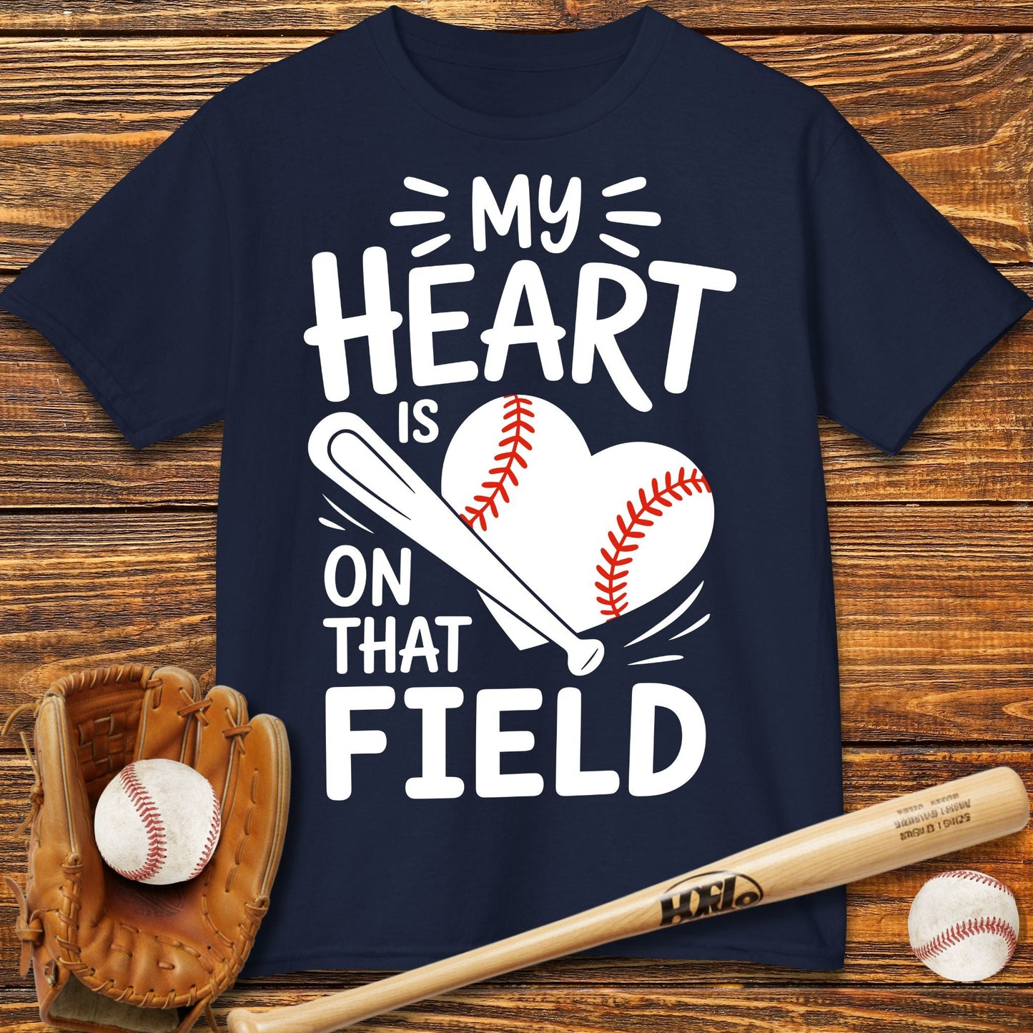 My Heart Is On That Field Kids T-Shirt - HomeRun PrintsKids clothes
