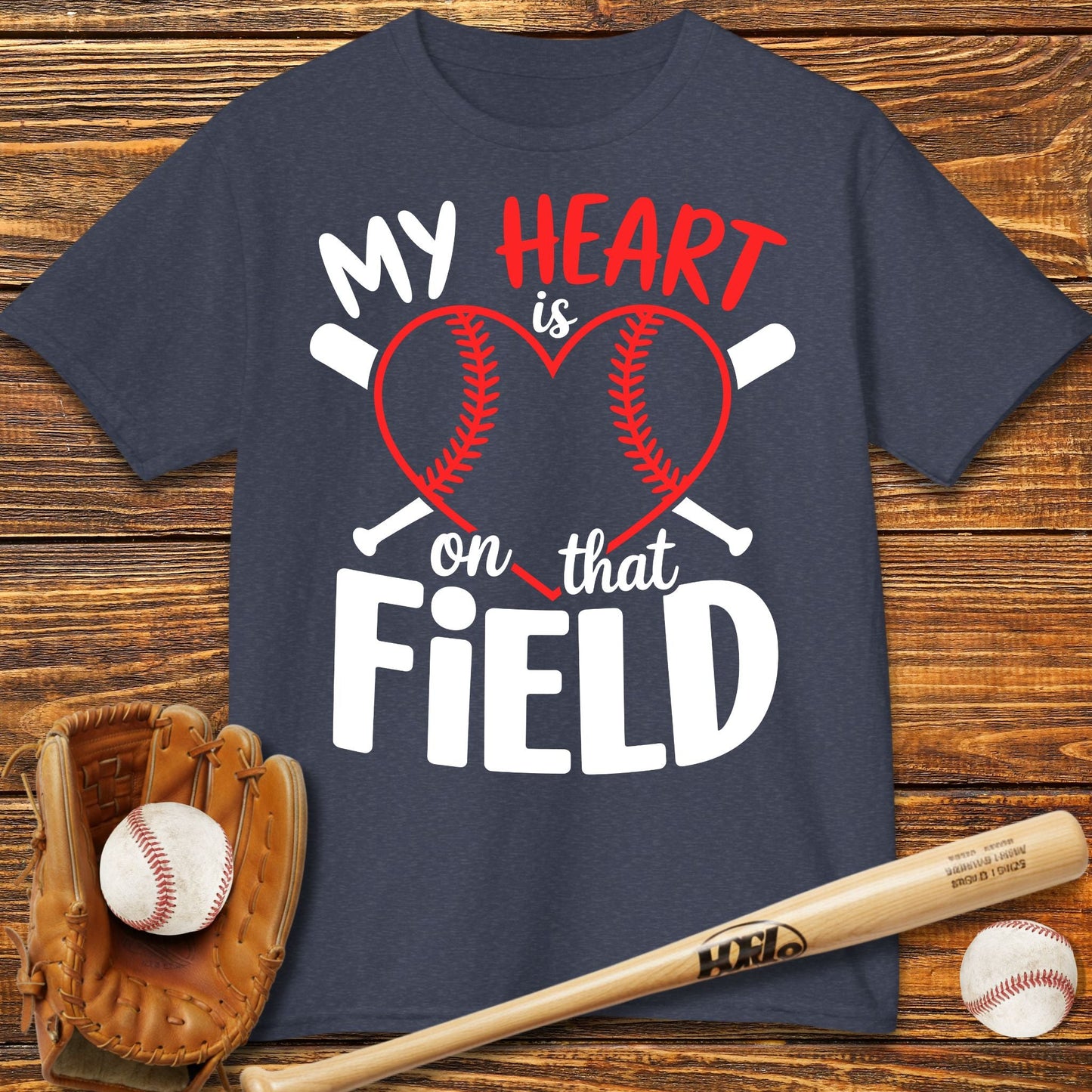My Heart Is On That Field Kids T-Shirt - HomeRun PrintsKids clothes