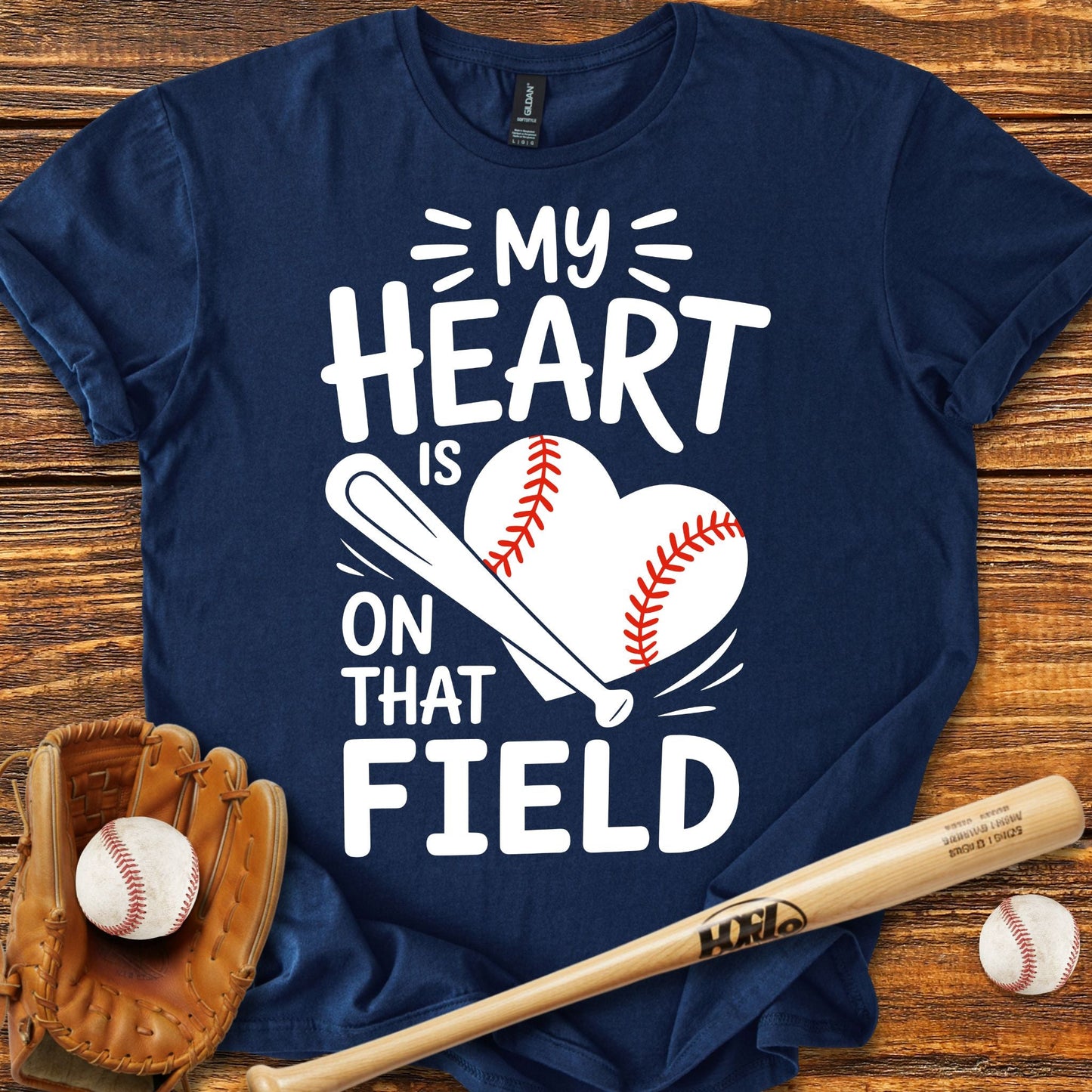 My Heart Is On That Field T-Shirt - HomeRun PrintsT-Shirt