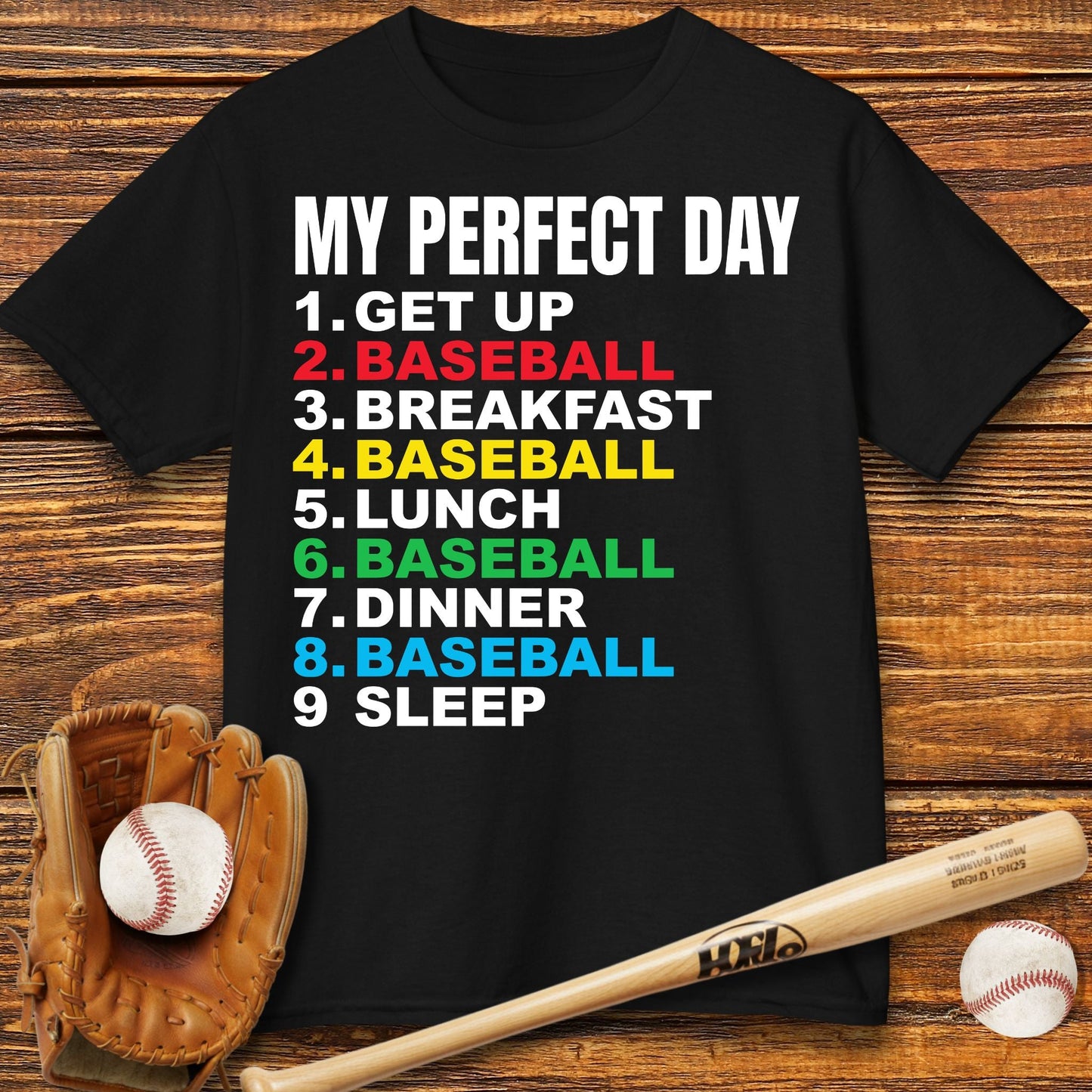 My Perfect Day Baseball Kids T-shirt - HomeRun PrintsKids clothes
