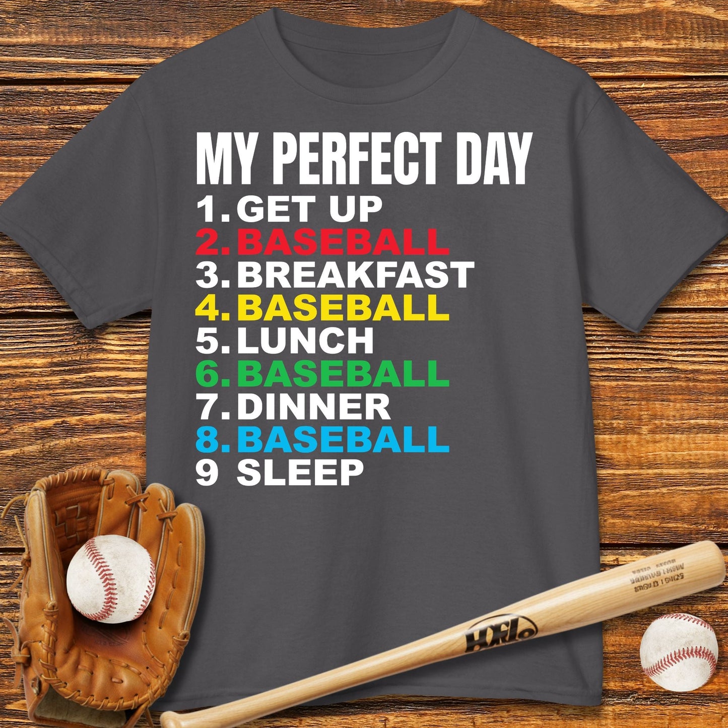 My Perfect Day Baseball Kids T-shirt - HomeRun PrintsKids clothes