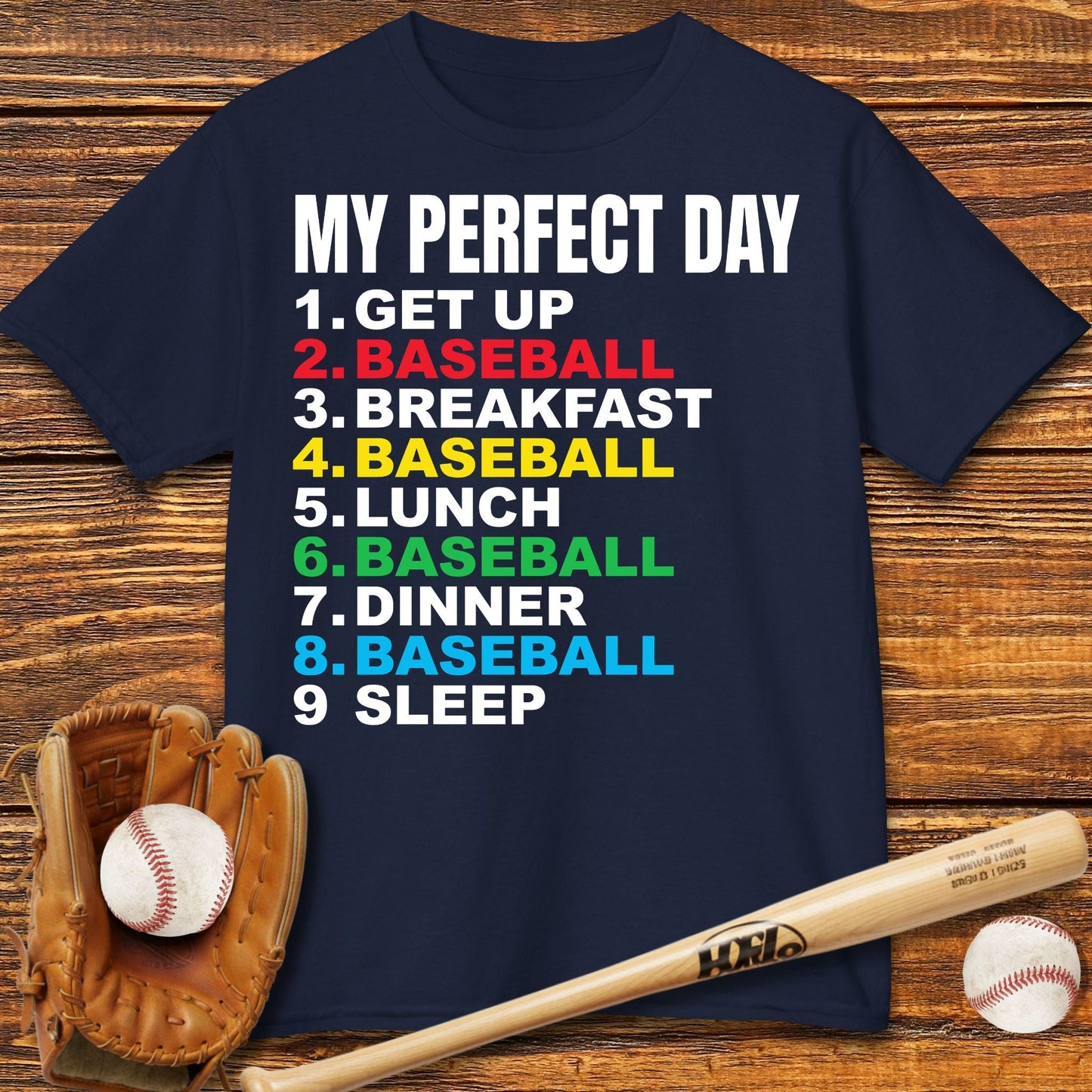 My Perfect Day Baseball Kids T-shirt - HomeRun PrintsKids clothes