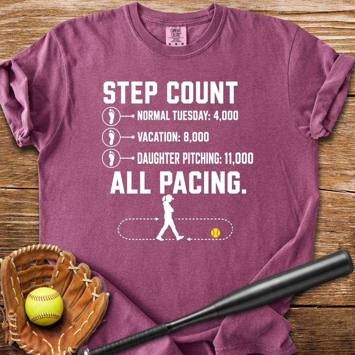 Pacing Through Her Pitching - HomeRun PrintsComfort Colors