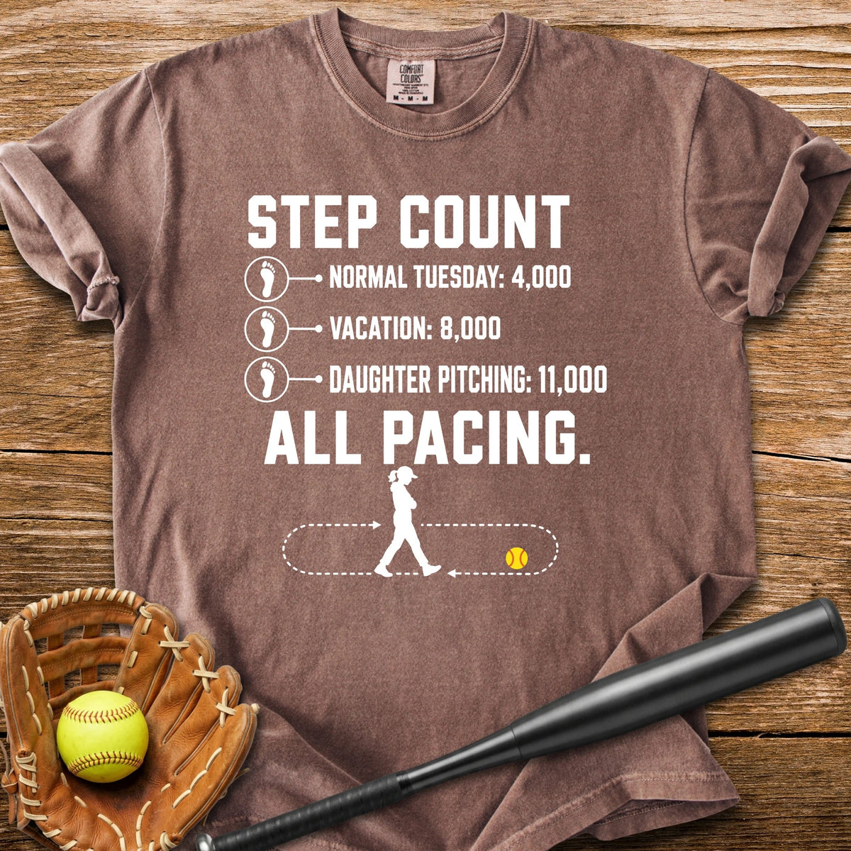 Pacing Through Her Pitching - HomeRun PrintsComfort Colors