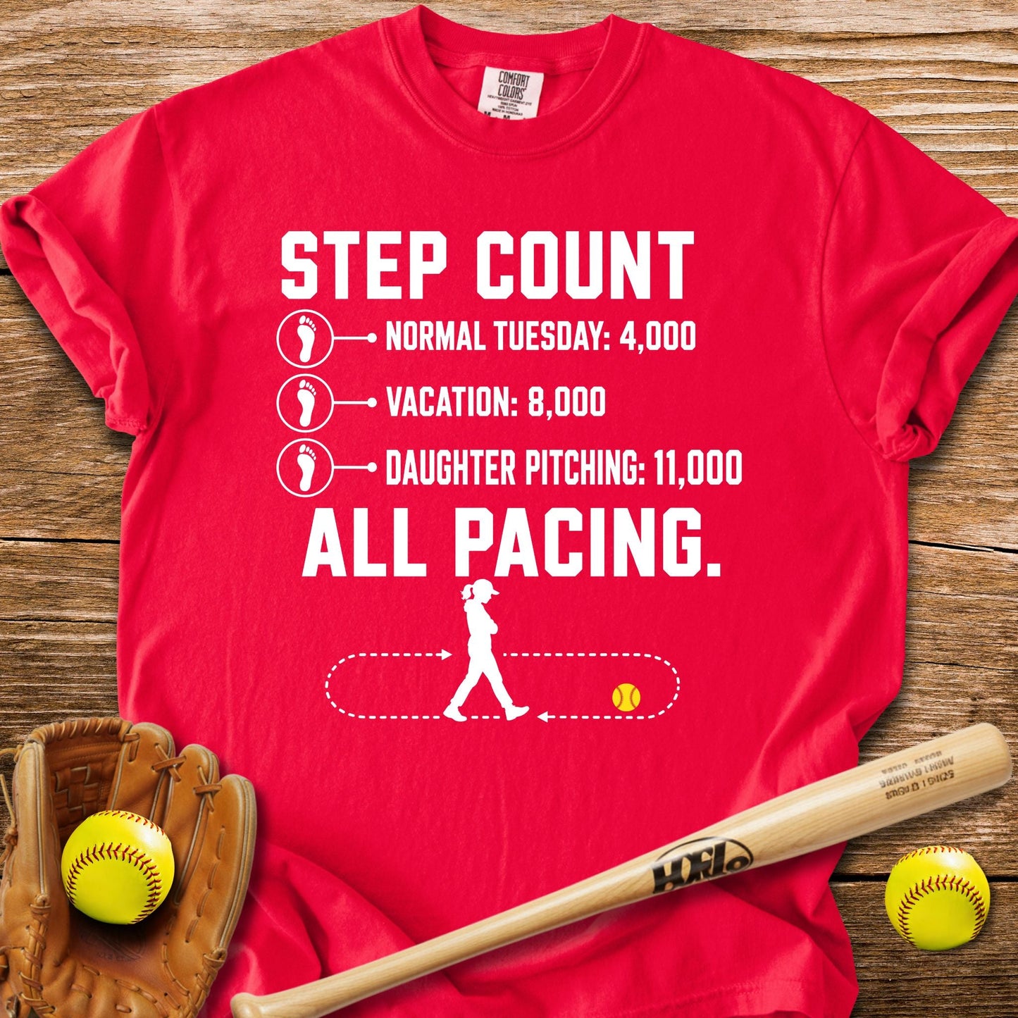 Pacing Through Her Pitching T-Shirt - HomeRun PrintsComfort Colors