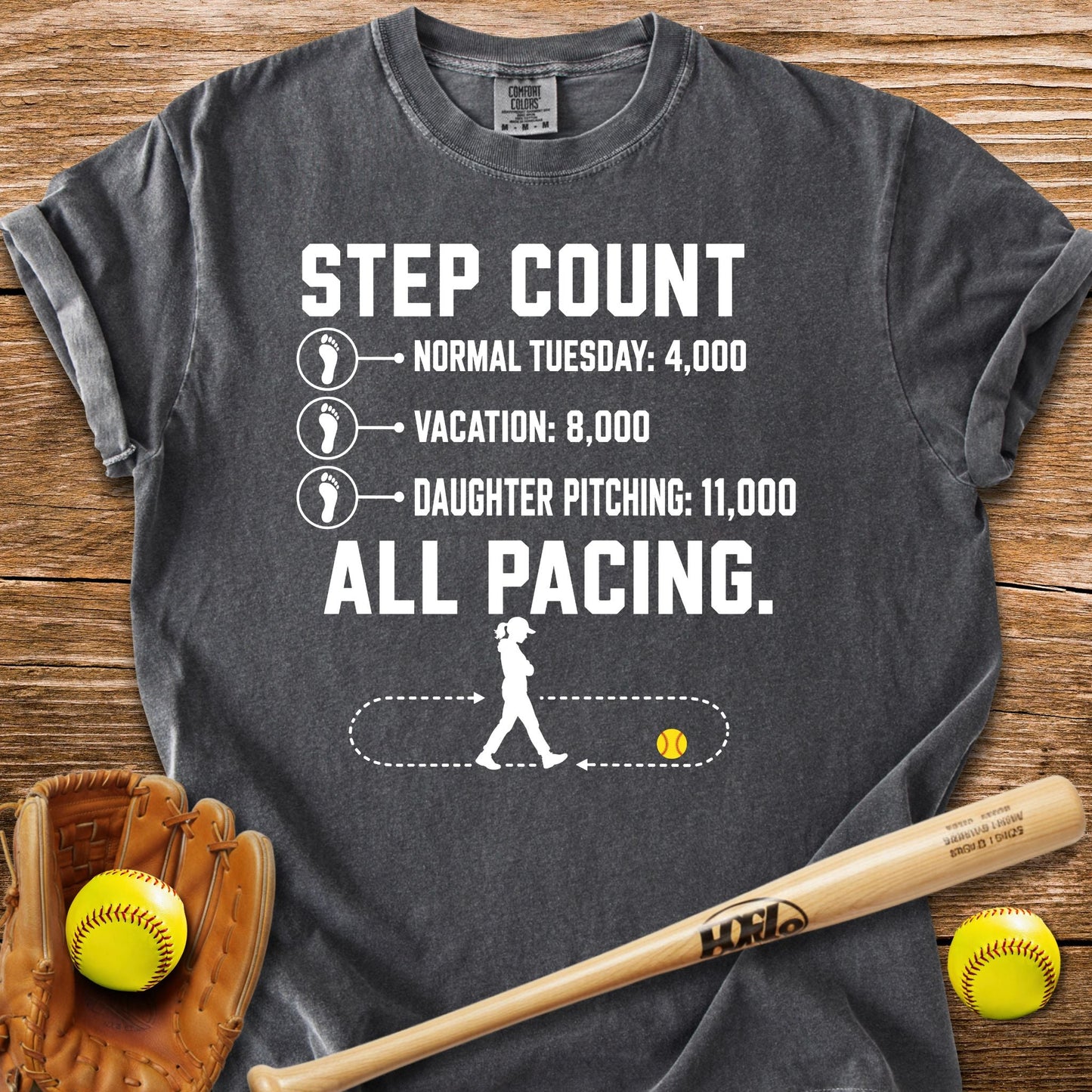 Pacing Through Her Pitching T-Shirt - HomeRun PrintsComfort Colors